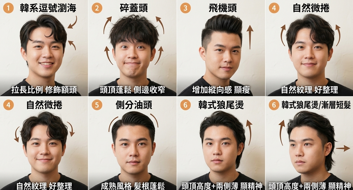 適合圓臉的髮型男生