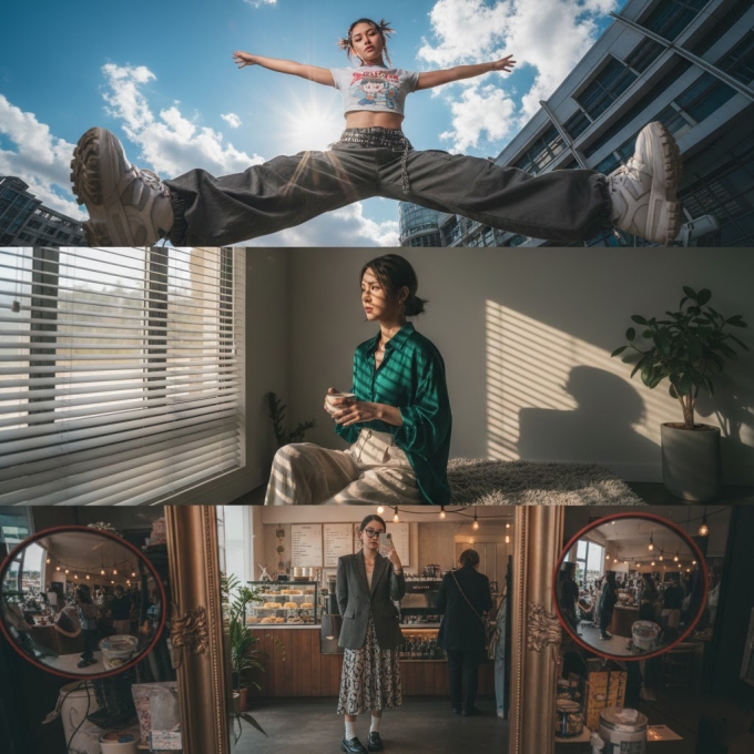 網美拍照姿勢鏡中自拍示意