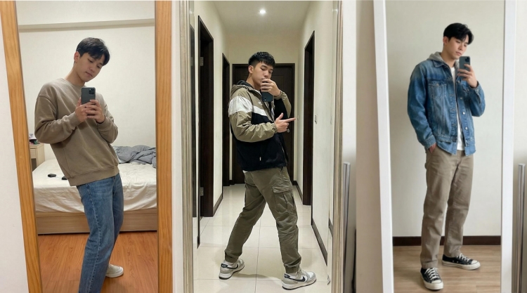 對鏡子拍照技巧全身男