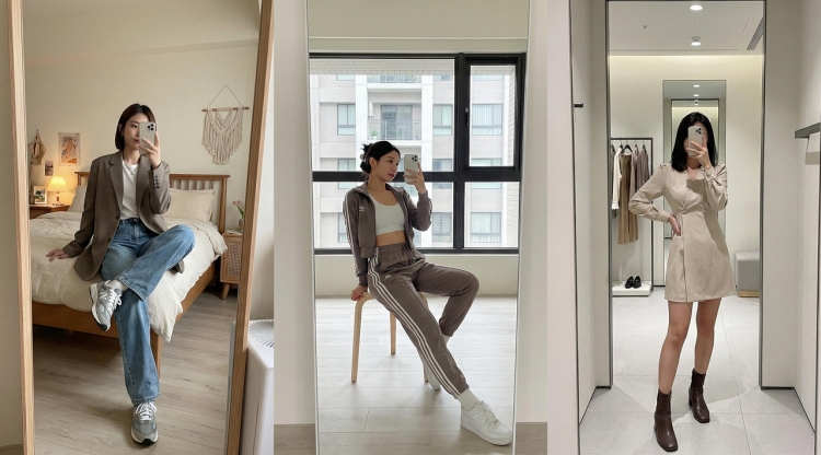 對鏡子拍照技巧全身女