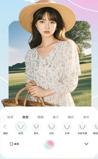 氧氣相機美顏功能調整介面