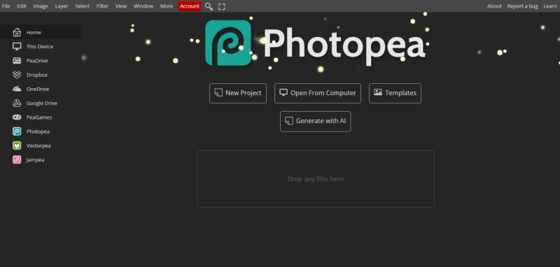 Photopea 介面