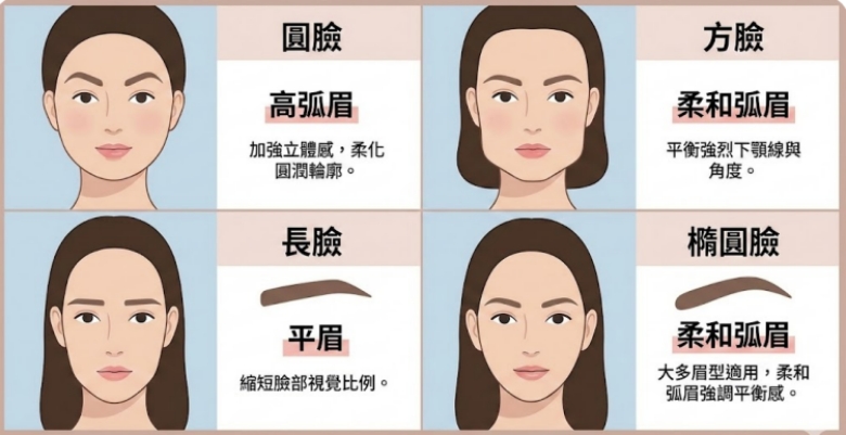 眉型與臉型對照分析