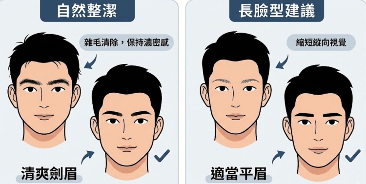 男性適合眉型示意