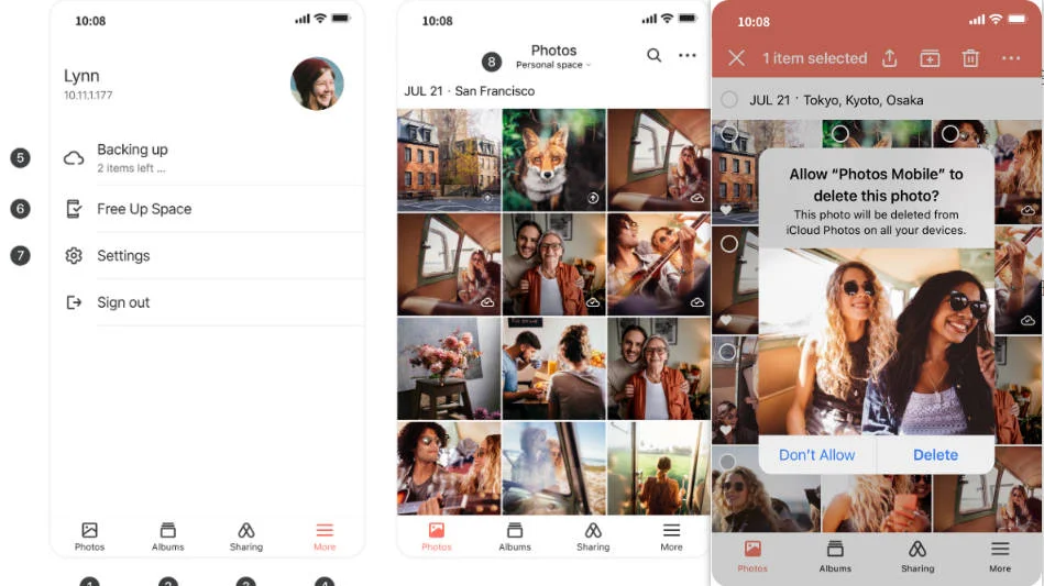 iPhone上synology photos app的照片備份設定步驟畫面