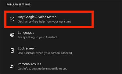進入Google 語音助理關閉入口
