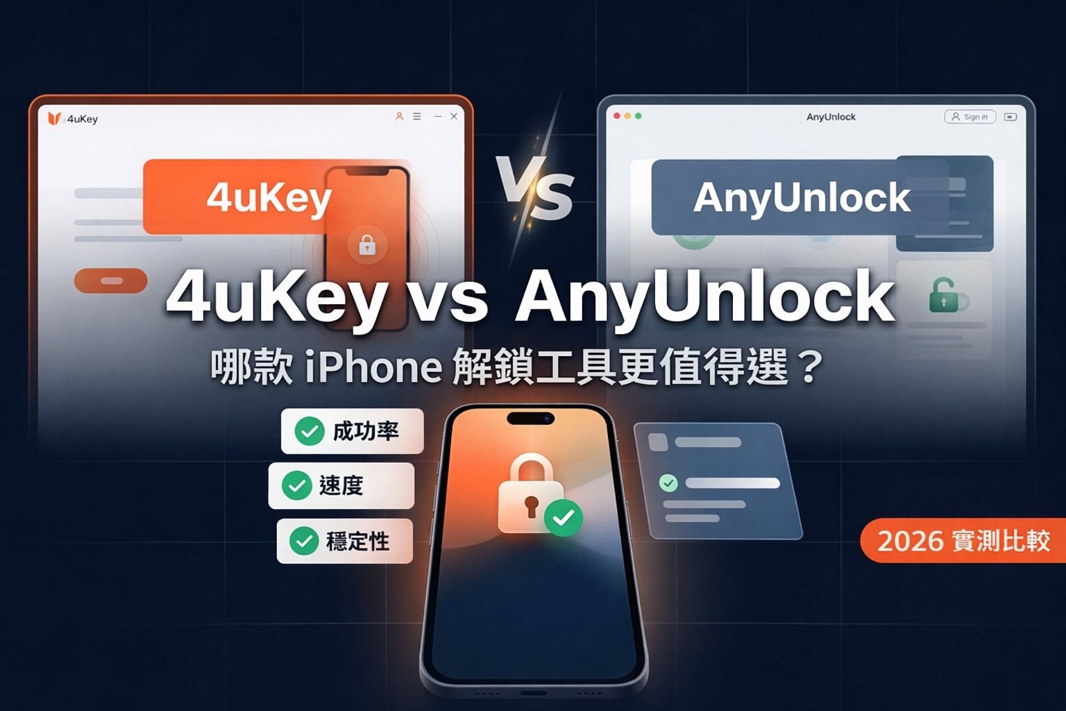4uKey 對比 AnyUnlock 工具比較評測