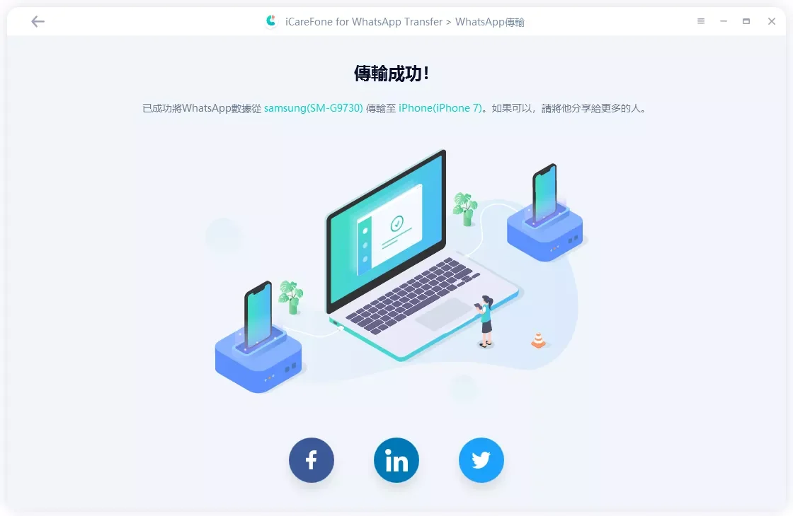 Android 轉 iPhone Whatsapp轉移成功