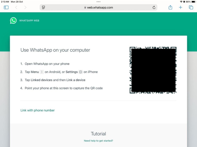 平板電腦whatsapp 網頁版登入
