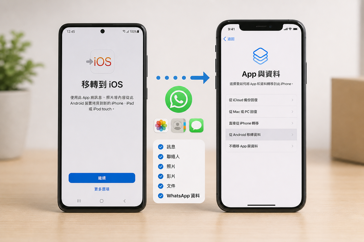 WhatsApp 過資料Android to iPhone
