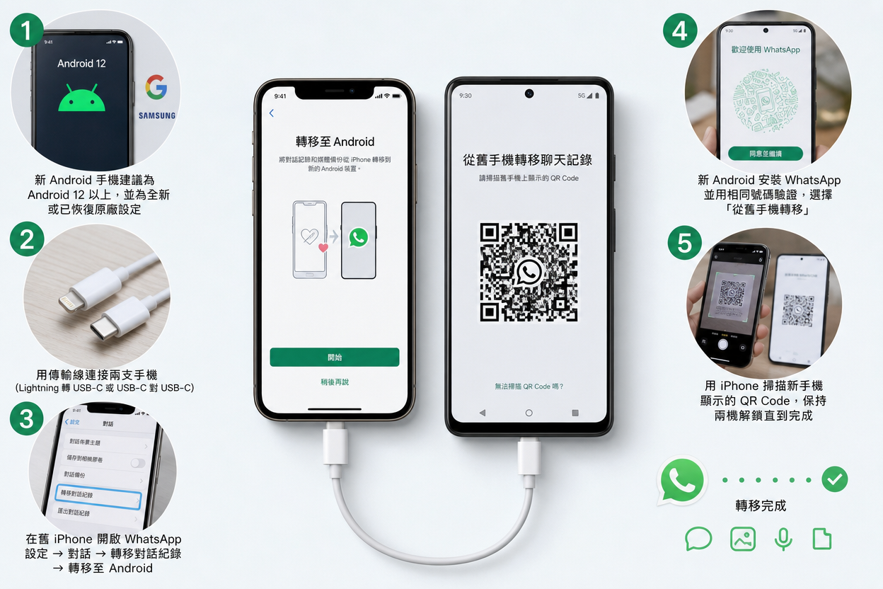 WhatsApp 過資料iphone轉android免費