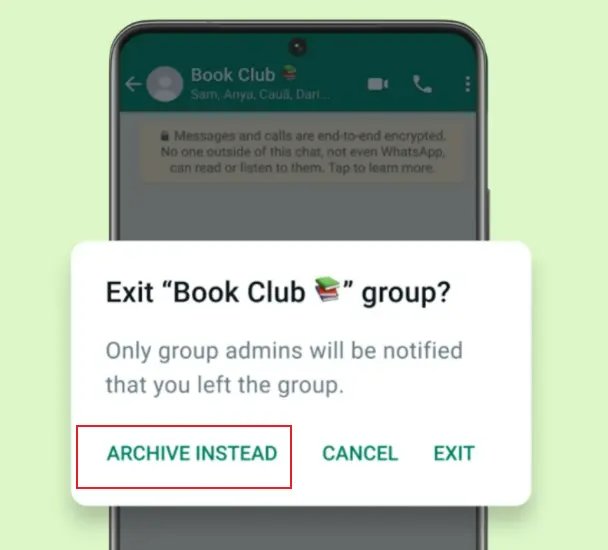 WhatsApp低調退出群組